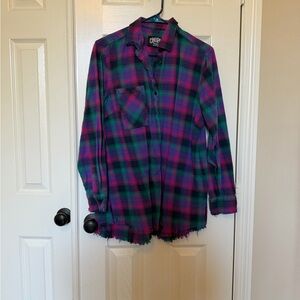 Plaid Button-Up Shirt